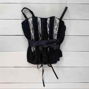 Jacques / Black & Silver Sequin Corset